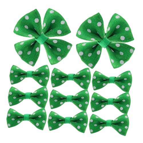 ERINGOGO 20 Stück Teiliges Miniatur Puppenfliegen Grün Weiß Kleine DIY Mini Schleifen für Puppenhaus Dekoration Nähen Basteln Handgefertigte Mini Tie Accessoires für Kreative von ERINGOGO