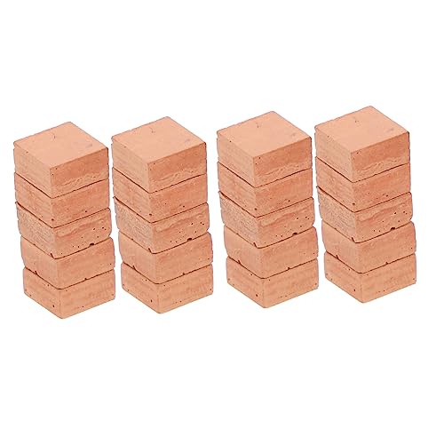 ERINGOGO 20 Stück Teiliges Miniatur Ziegelsteine Realistische Mikro Landschaft Dekoration DIY Modellziegel für Puppenhaus Garten und Bastelprojekte Kompakt und Vielseitig für Kreative von ERINGOGO