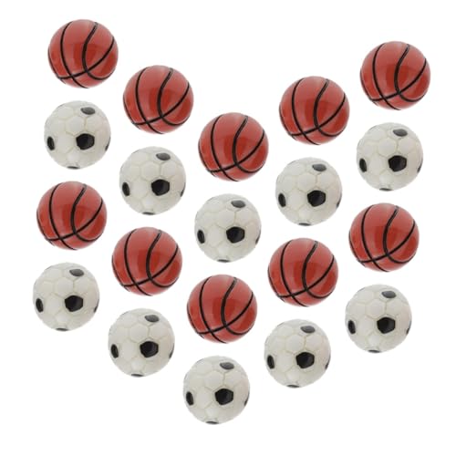 ERINGOGO 20 Stück Teiliges Miniatur aus Resin Mini Fußbälle und Mini Basketbälle Dekorativ für Puppenhaus Miniatur Landschaft und Mikro Sportzubehör von ERINGOGO