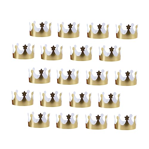 ERINGOGO 20 Stück Teiliges Set Goldene Papierkronen Partyhüte zum Basteln Verstellbare Geburtstagskrone als Foto Requisit für Erwachsene Partyzubehör für Shower und Themenfeiern von ERINGOGO