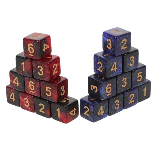ERINGOGO 20 Stück Teiliges Standard Würfelset Zweifarbige Galaxy Acryl Würfel Nummerierte Sechsseitige Spielwürfel Langlebig Präzise für Brettspiele Tabletop Rpgs Party Lernspiele von ERINGOGO