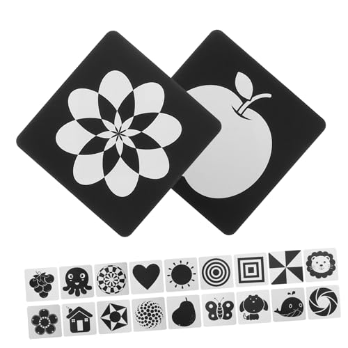 ERINGOGO 20 Stück kontrastreiche Babykarten Babys Oh Neugeborenes sensorisch -Aktivitätskarten Karten für Neugeborene Visuelle Stimulationskarten Papier Black von ERINGOGO
