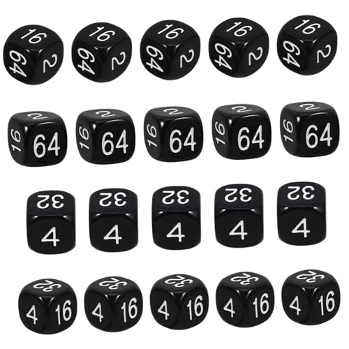 ERINGOGO 20 Stück lehren Requisiten nummerierte Themenwürfel große Kleine Requisiten Spiel Würfelspielzeug aus Acryl Partywürfel Black von ERINGOGO