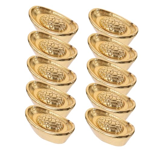 ERINGOGO 20 Stück licht an Leve Home Decor playmobilhauser dekoringe leicht Puppenhausmöbel Mini-Essen Reichtum Barren Häuser Mini-Barren-Ornament Puppenhausverzierung Papier Golden von ERINGOGO
