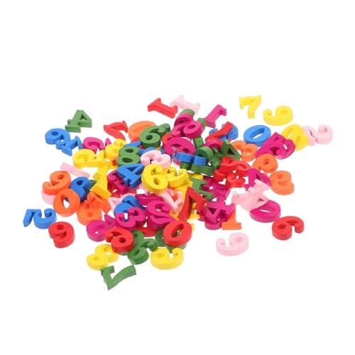 ERINGOGO 200 Stück Holz Zahlen frühes pädagogisches bunt Anzahl kognitiver Blockaden Frühe Bildungsspielzeug Zahlenspielzeug für Kleinkinder Colorful von ERINGOGO