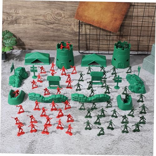 ERINGOGO 200 Stück Teiliges Mini Soldaten Spielset Kunststofffiguren in Rot und Grün Militärmodell für Sandtisch Spielfiguren zum Rollenspiel und Dekoration Robustes Material Fördert von ERINGOGO