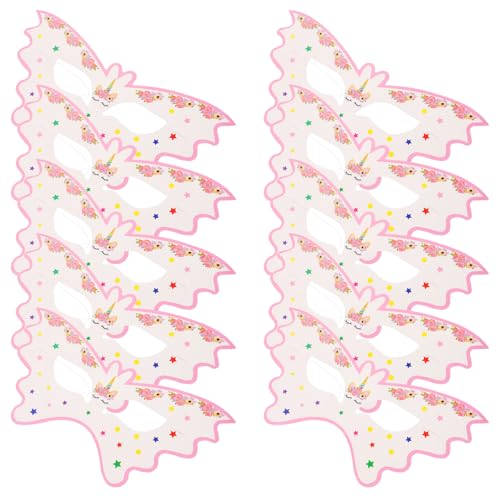 ERINGOGO 20St Einhorn-Maske masken für einhorn maske Cartoon Masken Fantasie Masken Kinderfest Masken Einhornmaske Halloween-Filz Partyzubehör Maskenstütze Papier Rosa von ERINGOGO