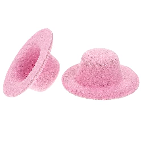 ERINGOGO 20St Mini-Hut Puppenkleid Mütze Miniaturhüte zum Basteln Puppenmütze Mini-Craft-Hut für kinderspielzeug Puppe Miniatur Hut Puppenminiatur-Stoffhut Rosa von ERINGOGO