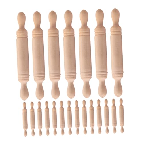 ERINGOGO 20stücke Mini Holz Nudelholz Teiliges Miniatur Teigroller Zubehör Für Puppenhaus Und Kreative Szenen Für Junge Mädchen Beige Leicht Zu Handhaben Und Realistisch Gestaltet von ERINGOGO