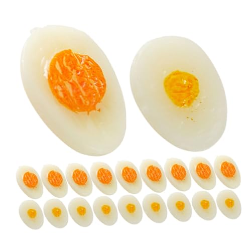 ERINGOGO 20st Miniatur-eierspielzeug Miniatur-Ei-Modell-Ornament Stellen Sie Sich Vor, Sie Spielen EIN Eimodell Dekorationen Aus Gekochten Eiern Mini- -Osterei PVC Lebensmittel Zubehör von ERINGOGO