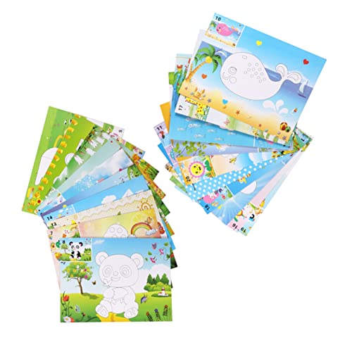 ERINGOGO Mosaik-aufkleberkunst Für Kinder 20er-Pack Bastelset Prinzessinnen-Thema Lernspielzeug Sicheres Material Bastelbedarf Für Kinder von ERINGOGO