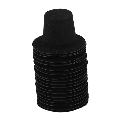 ERINGOGO 20st Schneemann-Hut Schneemann-schmuckmütze Miniatur Kleiner Hut Kappe Puppe Schneemannmütze Zum Basteln Mini-Zylinder Mini-hüte Figuren Flacher Filzhut Hamster Mützen Black Stoff von ERINGOGO
