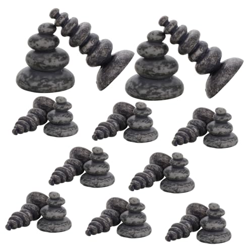 ERINGOGO 20st Turmhaus Aus Steingarten Zen-gartenzubehör Zen-gartendekoration Im Freien Natürliche Aquariendekoration Gartenfiguren Aus Stein Steine ​​stapeln Light Grey Harz von ERINGOGO