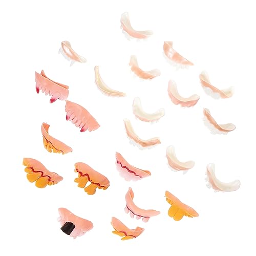 ERINGOGO 22 Stück Halloween-Zahnersatzspiel falsche zähne Halloween schminke Halloween-Make-up halloweenschminke krumm Cosplay-Prothesen Requisiten Akt hässliche zähne Party-Requisite Gummi von ERINGOGO