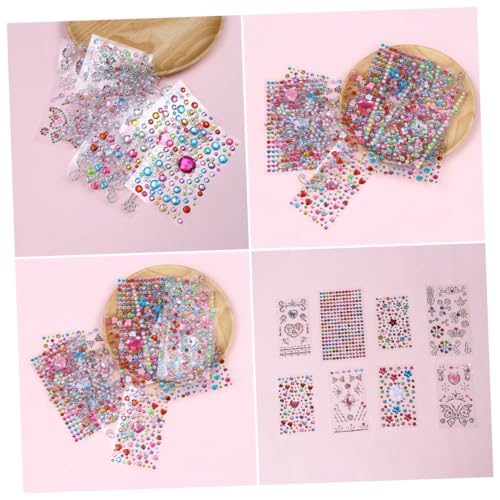 ERINGOGO 24 Blatt Lustige DIY Aufkleber Kreative Handgemachte DIY Perlen Acryl Dreidimensionale Aufkleber Mehrzweck Strass Aufkleber Für Mädchen Kind Show Random Style von ERINGOGO