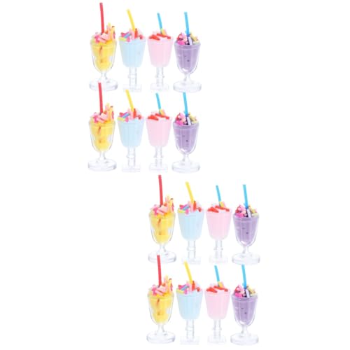 ERINGOGO 24 STK Puppenhaus-EIS Eiscreme Modelle Spielzeug dekorativer Mini-Eisbecher Eisbecher-Ornament künstlich Dekorationen Lebensmittel Kelch Kind vorgeben Plastik von ERINGOGO