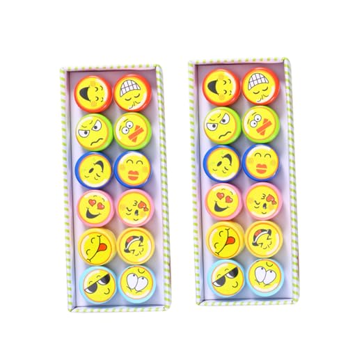 ERINGOGO 24 STK Stempel Tasche für Geschenk Spielzeug für Kinder Bastelbedarf Gastgeschenke Kekstüten zum Verschenken Kinderspielzeug lächelnde Stampfer Partyzubehör Karikatur Siegel Tinte von ERINGOGO