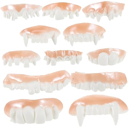 ERINGOGO 24 Stück Halloween-zahnersatz Überdimensioniert Cosplay Hässlich Fälschung Klein Zähne Für Halloween Vampirprotroell Für Halloween -kostüm Lustig Spitz Kostüme Bob Delle PVC von ERINGOGO