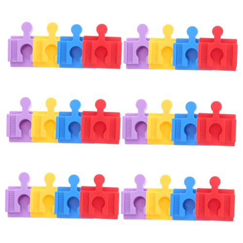 ERINGOGO 24 Stück Kinderbaublockpfeiler Bauwürfel -Bahnstrecke Plastikstreckenverbinder Bausteine ​​Zugspurzubehör Gleisverbinder aus Kunststoff Mini-Bausteine Gleiszubehör Bauen von ERINGOGO