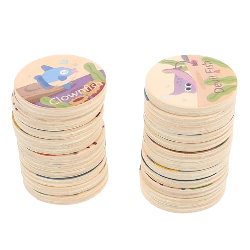 ERINGOGO 24 Stück Marine Animal Memory Chess passende Spiele Lernkarten Meeresfiguren passende Karten Tier-Memory-Spiel passendes Memory-Spiel Meerestier Holz Khaki von ERINGOGO