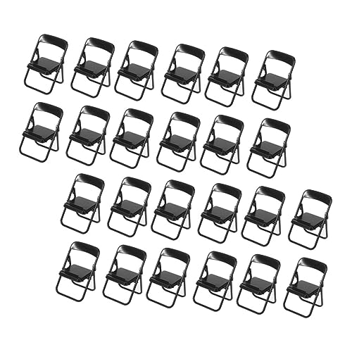 ERINGOGO Stück Mikrolandschaftsdekor plastiktisch plastikenten klappstuhl schenken Phone Holder Puppe Tablet-Ständer Bausatz Mini-Stuhl-Modell Halter in Form eines Telefonstuhls Black von ERINGOGO