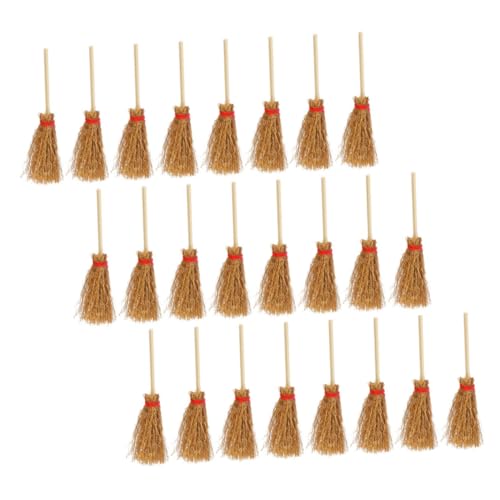 ERINGOGO 24 Stück Mini-besenmodell Miniaturbesen Und Mopp Dollhouse Dekorationen Puppenhaus Miniaturbesen Minibesen Zum Basteln Puppenhaus Zubehör Selber Machen Dollhouse Decor Khaki Holz von ERINGOGO