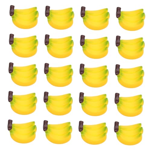 ERINGOGO 24 Stück Simulierte Bananen Puppenhaus Küchenzubehör Winzige Lebensmittelspielzeuge Winzige Farbige Bananen Künstliche Früchte Schlüsselanhänger Bananenspielzeug Puppenhaus von ERINGOGO