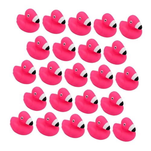 ERINGOGO 24 Stück Teiliges Badespielzeug Flamingo Badewannenspielzeug aus Weichem Vinyl mit Quietscher Bunte Schwimmspielzeuge für Junge Mädchen und Kleinkinder Sicher Wasserstrahlfähig von ERINGOGO