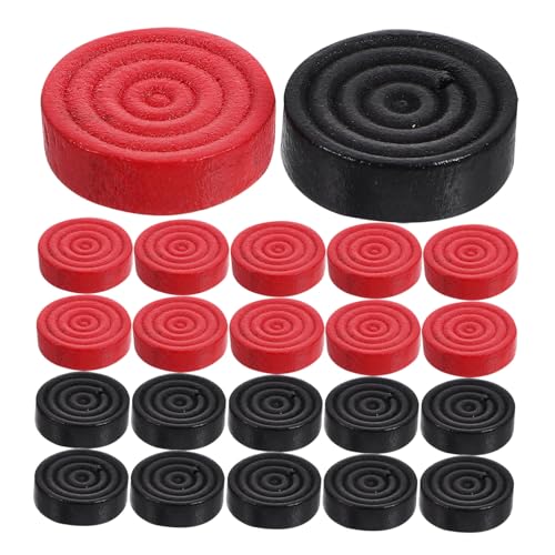 ERINGOGO 24 Stück Teiliges Dame Schachspiel Ersatzspielsteine Rund Glatt Natürliche Holzmaterialien Langlebig für Brettspiele Zubehör Spielchips von ERINGOGO