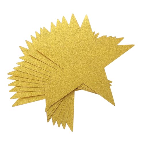 ERINGOGO 24 Stück Teiliges Doppelseitige Goldglitzer Sterne aus Papier Große Bastelsterne für Pinnwand Klassenzimmer Diy Zeichnen und Wanddekoration Kreative Sternaufkleber für Party von ERINGOGO