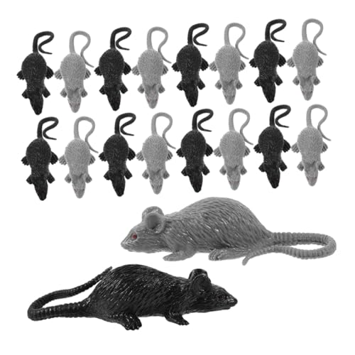 ERINGOGO 24 Stück Teiliges Halloween Deko Realistische Mäuse Schwarz Realistische Tierfiguren Gruselige Party Requisiten für Halloween Streiche und Dekoration von ERINGOGO