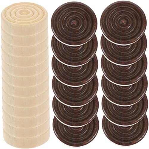ERINGOGO 24 Stück Teiliges Holz Schach Runde Spielsteine für Brettspiele Langlebig und Leicht für Lernen aus Sicherem Holzmaterial Schach und Dame ERINGOGO 24 Stück Teiliges Holz Schach Runde Spielsteine für Brettspiele Langlebig und Leicht für Lernen aus Sicherem Holzmaterial Schach und Dame von ERINGOGO