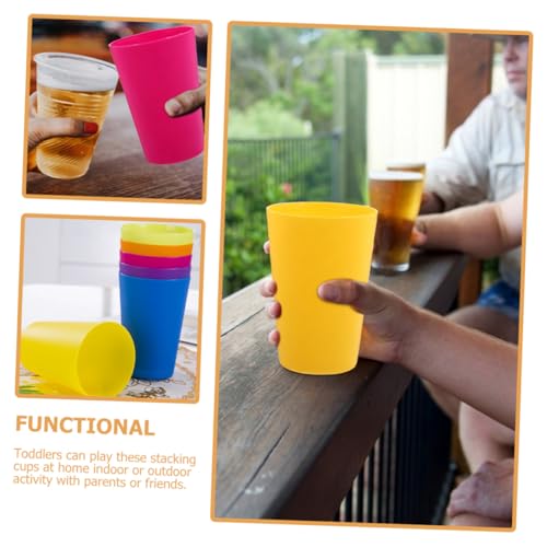 ERINGOGO 24 Stück Teiliges Stapelbecher spielset Bunte Becher für Partyspiel Reisespielzeug Logik und Konzentration Ab Jahren mit Farben Je von ERINGOGO