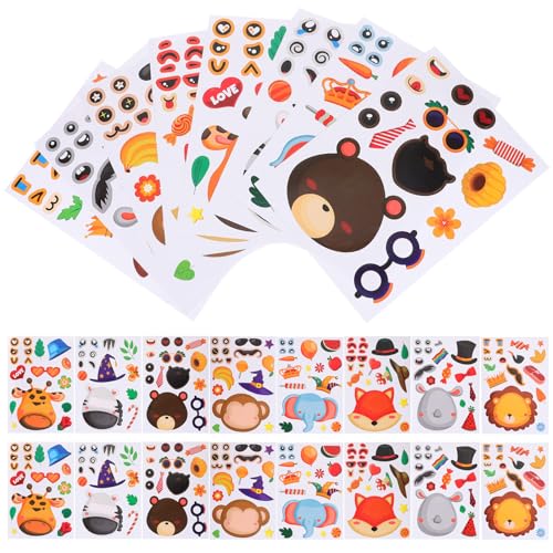 ERINGOGO 24Blätter Kinderabziehbilder Cartoon Aufkleber für DIY Projekte Selbstklebende Belohnungssticker zur Motivation von Schülern für Klassenräume und Zuhause ERINGOGO 24Blätter Kinderabziehbilder Cartoon Aufkleber für DIY Projekte Selbstklebende Belohnungssticker zur Motivation von Schülern für Klassenräume und Zuhause von ERINGOGO