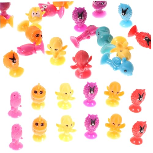 ERINGOGO 24Stücke Mini Saugnapf Aus Kunststoff Cartoon Tierfiguren Für Zufällige Muster Für Kleinkinder Und Vorschulkinder von ERINGOGO