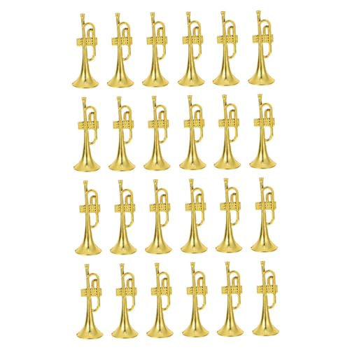 ERINGOGO 24Stücke Mini Trompete Teiliges Dekoratives Trompetenmodell aus Hochwertigem für Landschaften und für Kunstliebhaber Glänzende Goldene ERINGOGO 24Stücke Mini Trompete Teiliges Dekoratives Trompetenmodell aus Hochwertigem für Landschaften und für Kunstliebhaber Glänzende Goldene von ERINGOGO