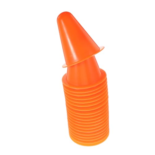 ERINGOGO 25 Stück Eislaufhindernisse Rollschuhlaufen Skaten Stapelbarer Rollschuhpylon Skateboard Zapfen universeller Skating-Markierungskegel Trainingshütchen Fußball Plastik Orange von ERINGOGO