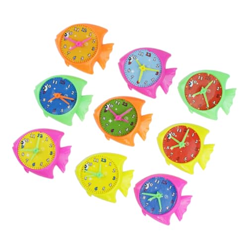 ERINGOGO 25 Stück Lernen Uhr Kinderspielzeug Zahlenuhr in Fischform Kreative Uhr Zufällige Farbe von ERINGOGO