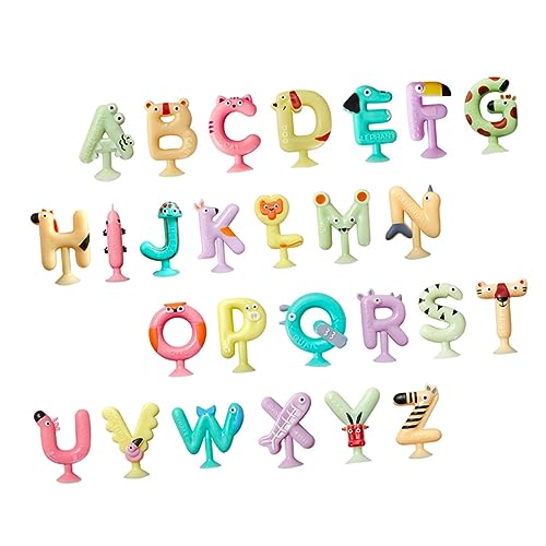 ERINGOGO 26 Stück Alphabet Saugnapfspielzeug Teiliges Lernspielzeug für Buchstaben für Badewanne Fördert Kognitive Fähigkeiten und Interaktive Spiele für Eltern Junge Mädchen Aktivitäten von ERINGOGO