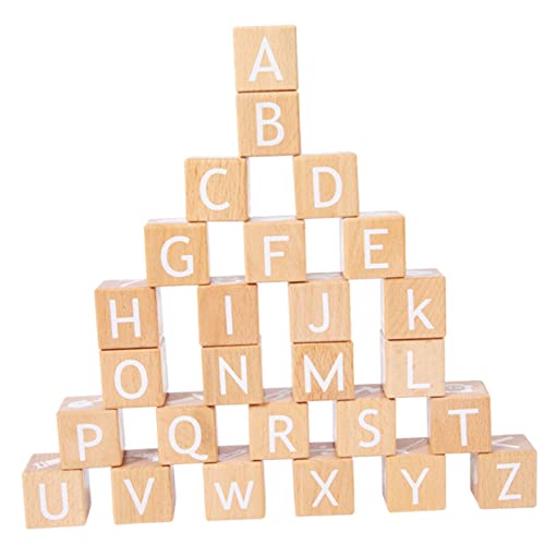 ERINGOGO 26 Stück Teiliges Alphabet Blockspielzeug aus Holz für Farbenfrohe Große Bausteine zur Frühen Bildung Fördert für Kleinkinder und Vorschulkinder von ERINGOGO