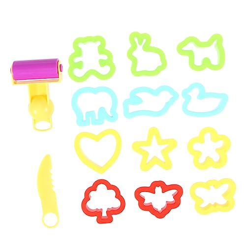 ERINGOGO 28 Stück Teiliges Kunststoff Formen für DIY Modelliermasse Werkzeuge Sichere Bunte Ausstechformen für Knete und Plastilin Kreatives Bastelspielzeug für Mädchen und Jungen von ERINGOGO