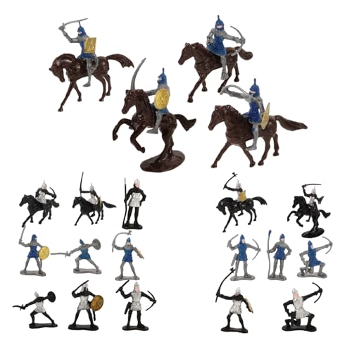 ERINGOGO 28St Modell von Soldaten und Pferden Mini-Sandtisch kleines Modell Mittelalterliche Soldatenmodelle Miniaturmodelle von Rittern Kinderfiguren Menschenfiguren für PVC von ERINGOGO