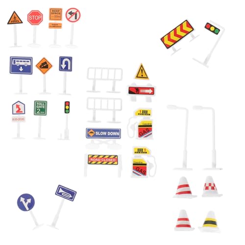 ERINGOGO 28stücke Teiliges Set Von Verkehrsschildern Für Realistische Spielzeug-straßenschilder Zur Verkehrserziehung Für -projekte Und Lernspiele Für Geburtstagsgeschenke Und von ERINGOGO