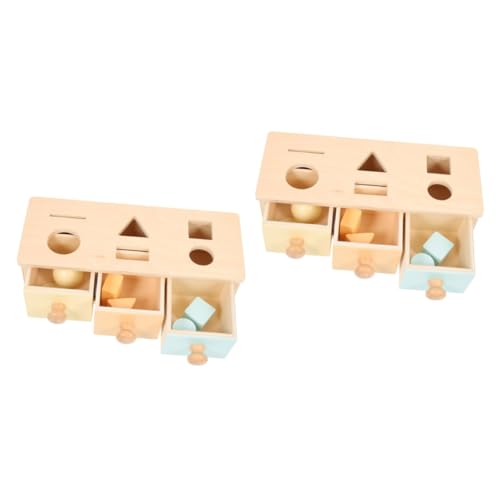 ERINGOGO Lernspielzeug 2Er-Box Intellektuelle Lehrmittel Spielzeug hölzern Kasten Schublade Kleinkind Spielzeug Für Kinder von ERINGOGO