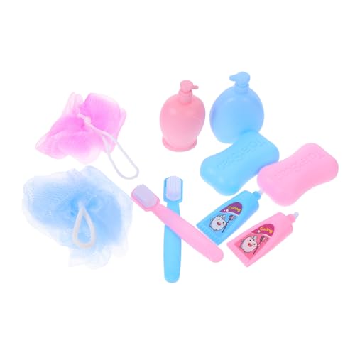 ERINGOGO 2Er-Set Toilettenartikel für Puppen Bezaubernde Hasen Puppen Badezimmer Zubehör Puppen Toilettenartikel Puppenhaus-Miniatur-Toilette Puppenhaus-Zahnbürste Plastik von ERINGOGO