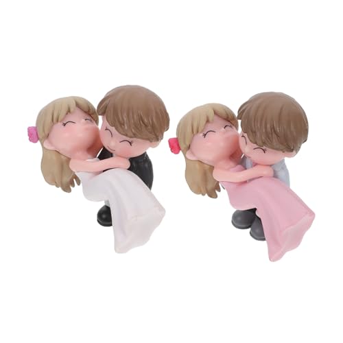 ERINGOGO 2Paare Kuchenornamente Figuren Statuen Kuchenschmuck für Geburtstagsfeiern Dekoration für Torten für Kreative Feiern und Geschenkidee von ERINGOGO