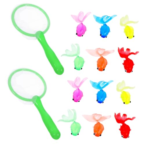 ERINGOGO 2Sätze Angeln Set Goldfische mit Kescher Pädagogisches Wasser Angeln für Junge Mädchen Sicheres TPR Material für Badewanne und Spielplatz von ERINGOGO