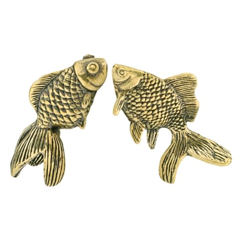 ERINGOGO 2St Antike Messing Chinesischer Pinselstift Shake Stick -Spielzeuge manuelles Tasten Feng Shui Deko neujahrsschmuck Feng-Shui-Fischstatue Kupfer Golden von ERINGOGO