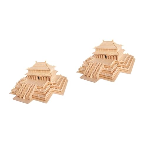 2St Kinderspielzeug Spielzeuge Rätsel für Erwachsene Spielset aus Holz Kinder rätsel 3D-Puzzles aus Holz Holzpuzzles Spielzeug Holzpuzzle für Kinder Erwachsener Modell Bambus von ERINGOGO