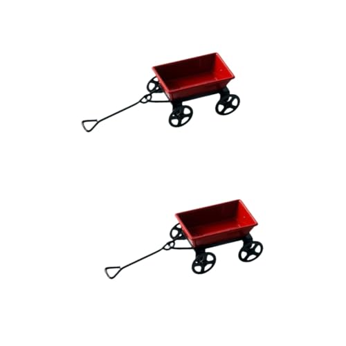 ERINGOGO 2St Kleiner Anhänger kleine Desktop-Dekoration Outdoor-Dekor Kinder puppenwagen kinderspielzeug Auto Ornament Wohnkultur Mini-Zugwagen Trolley-Modell für Mini- Haushalt Zubehör von ERINGOGO